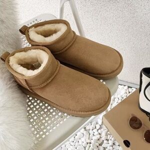 UGG Tan Sheepskin Ankle Boots